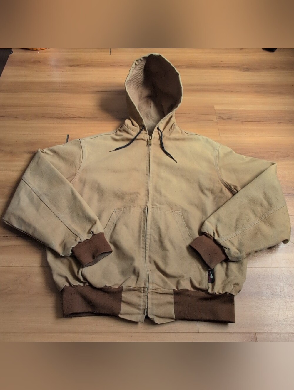 Vtg Union Line Workers Jacket Large Canvas Thermal Lined Work Chore Farm 90s
